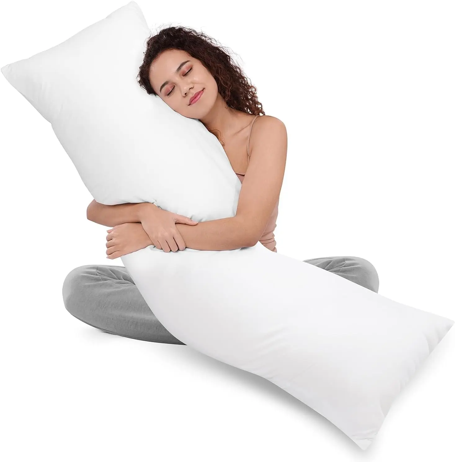 Say Goodbye to Restless Nights!  This 20x54 Inch White Full Body Pillow is Your Secret to Deep, Comfortable Sleep – Ideal for Side Sleepers!
