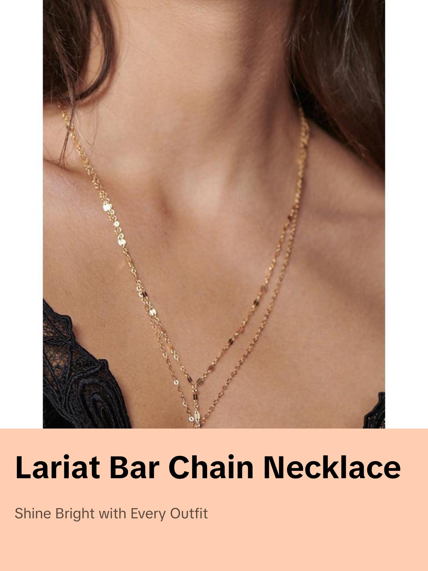 Double Shinny Lariat Necklace