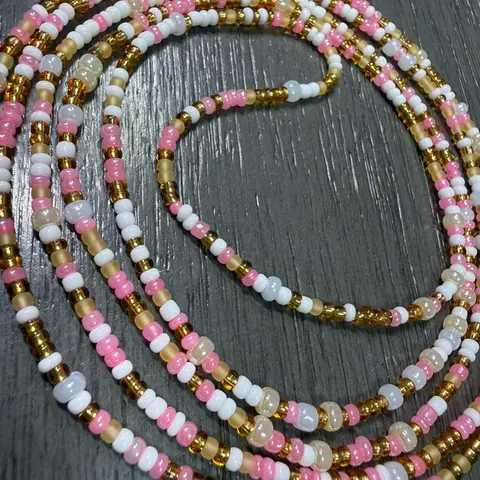 Strawberry crunch tie on waist beads