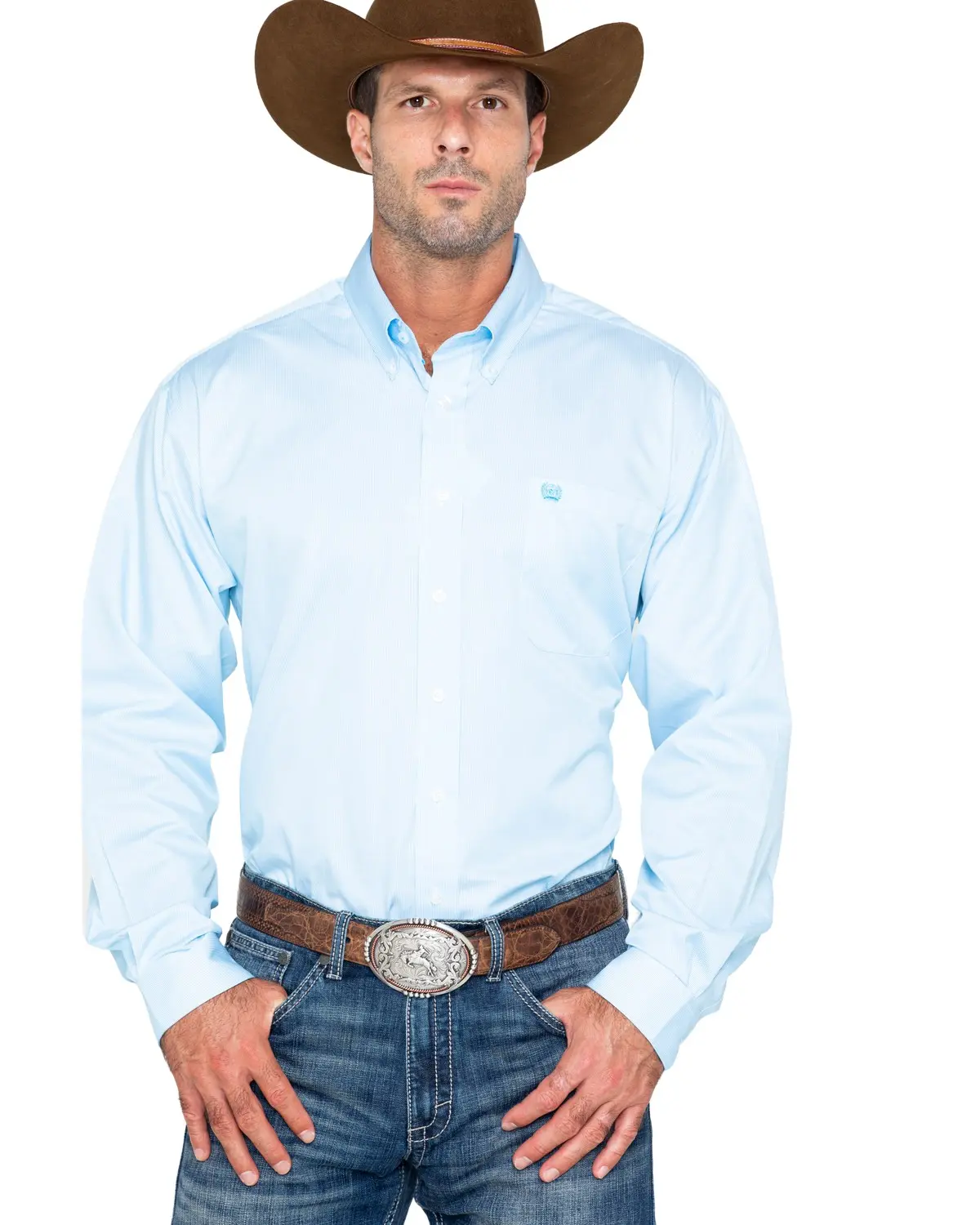 Cinch Men's Men'S Tencel Mini Striped Long Sleeve Button-Down Western Shirt - Mtw1104732
