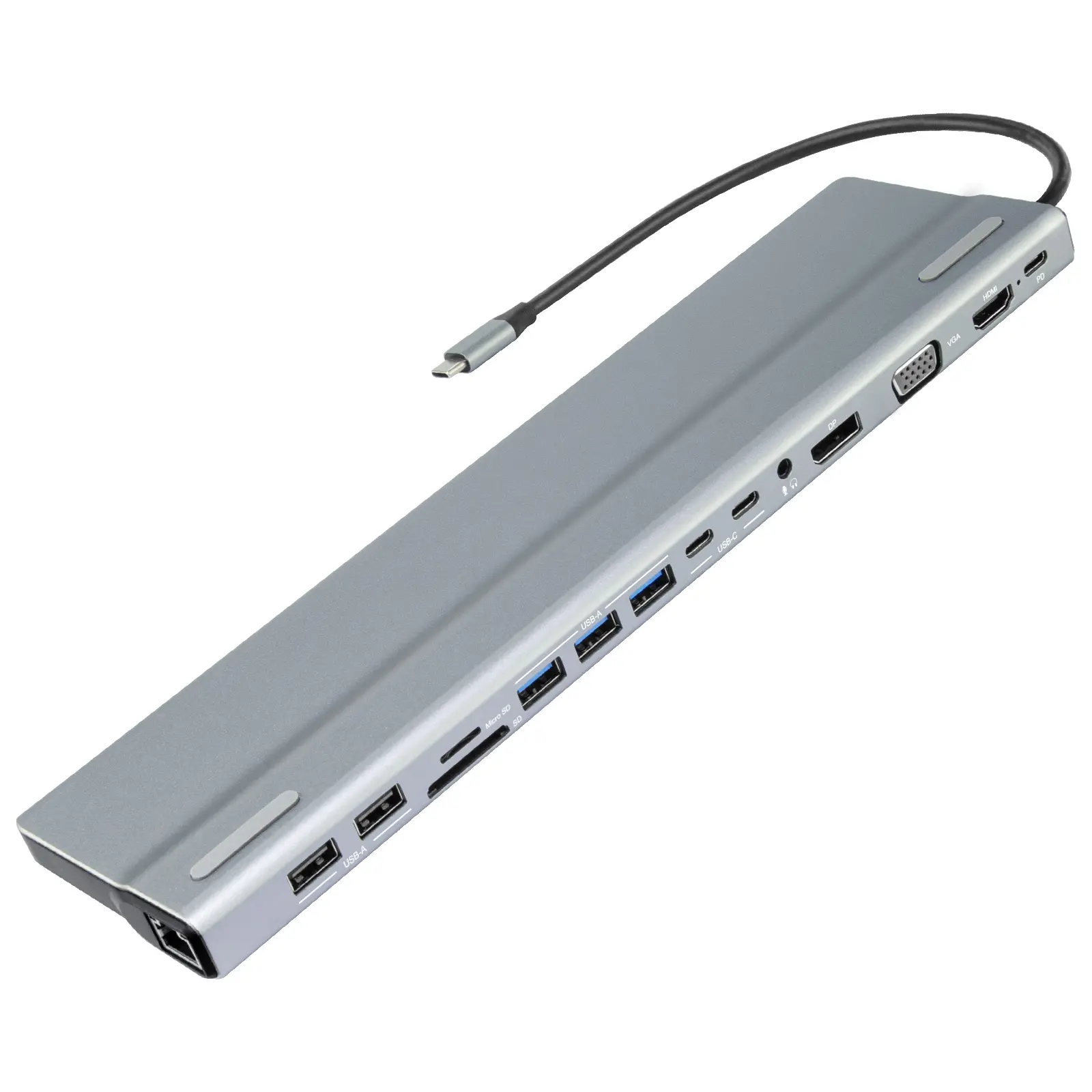 USB-C 15-in-1 Multi-Function Docking Station UC-1501P, Triple Display (HDMI+DP+VGA) 4K@60Hz, Gigabit Ethernet, PD 100W Charging, SD/TF Card Reader, 3.5mm Audio, USB Hub for Laptop