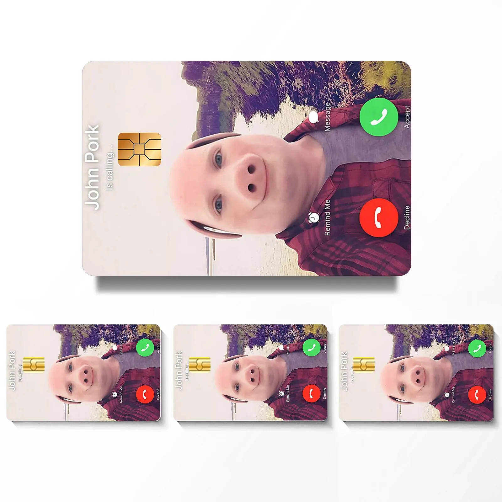 Funny Credit Card Skin Sticker, 4 Counts/set Ultra-thin Waterproof & Scratch Resistant Credit Card Skin Sticker, Personalized Bank Card Decorative Sticker, Funny Stickers, Funny Stickers Pack, Sticker Packs