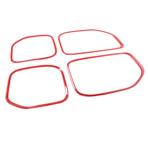 Custom Inner Door Sides Speaker Frame Trim Cover for 2014-2018 Chevy Silverado 1500 & GMC Sierra 1500 Car Interior Accessories ABS Red Carbonfiber Chrome Automotive