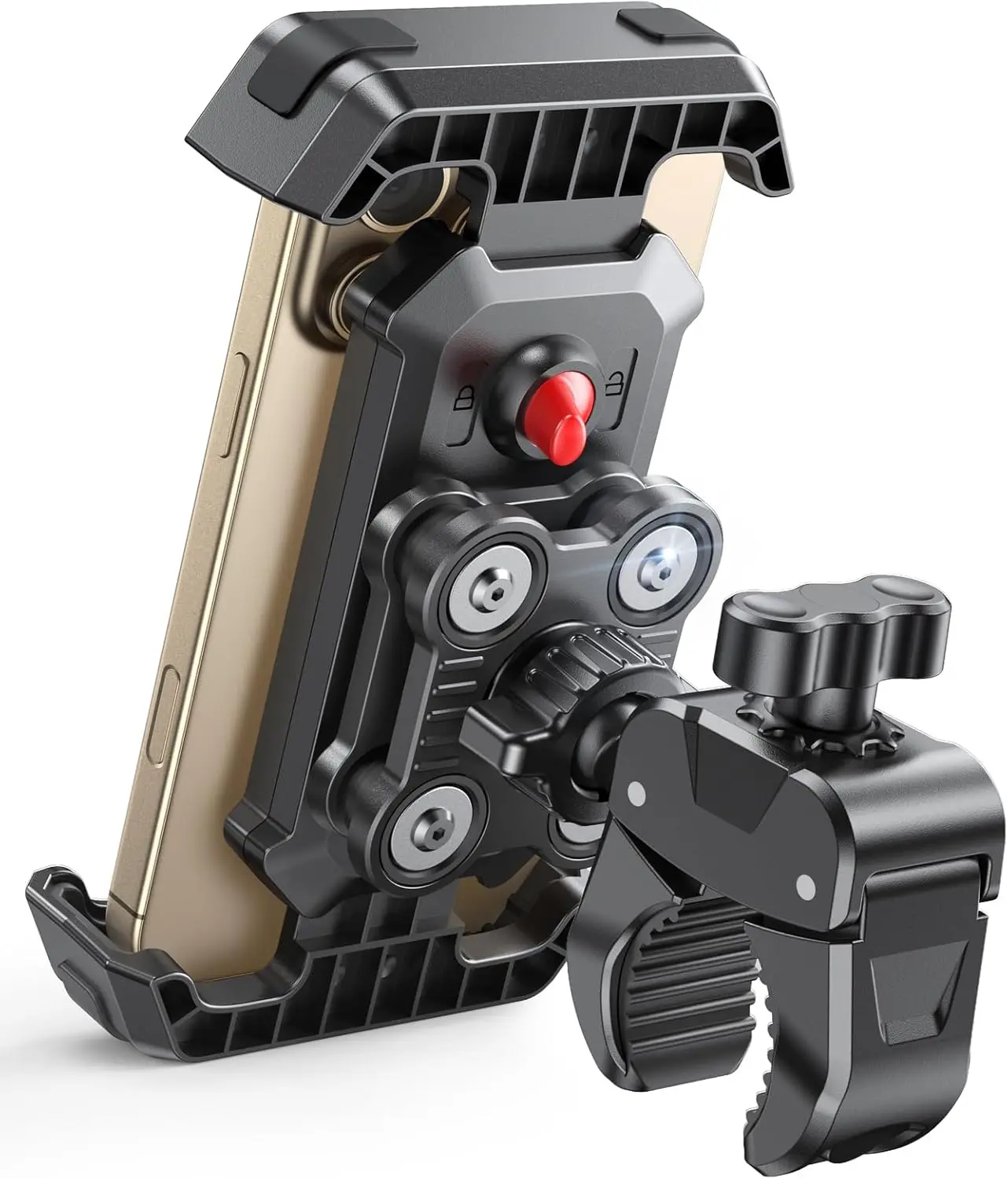 2026 Upgrade Motorcycle Phone Mount [Anti-Shake & Vibration Dampener], Super Stable Bike Phone Holder for iPhone 17/16/15/14 & 4.7-6.8" Phones, Phone Holder for Bike/Bicycle/Motorbike/Scooter