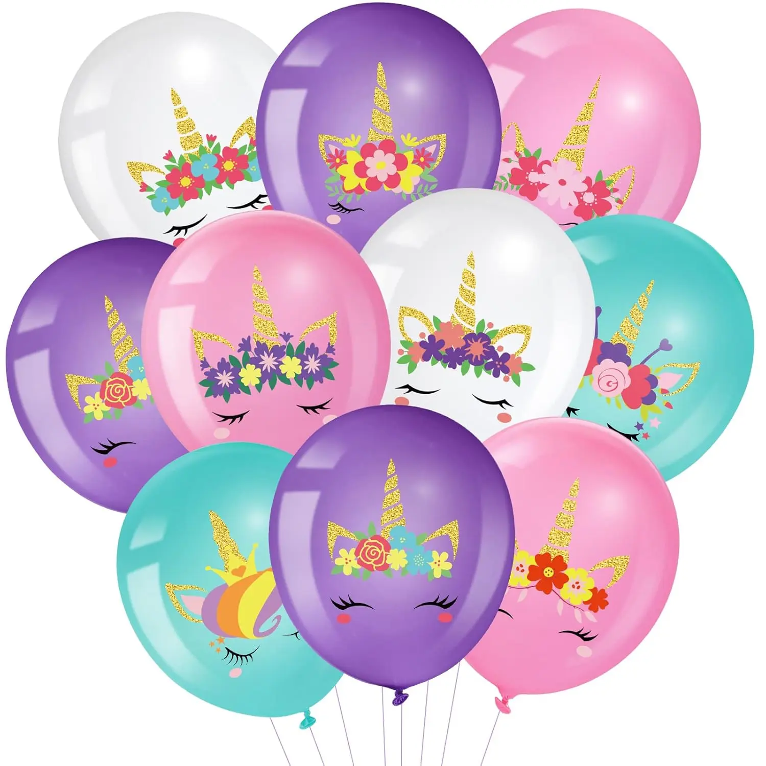 45 Pieces Unicorn Latex Balloons Arch Kit Column Garlands Balloons For Girls Birthday Unicorn Themed Baby Shower Ideal Party Decorations Supplies