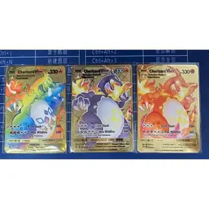 Metal Gold Card 1st Edition Base Set Shadowless Charizard 3 Metal cards