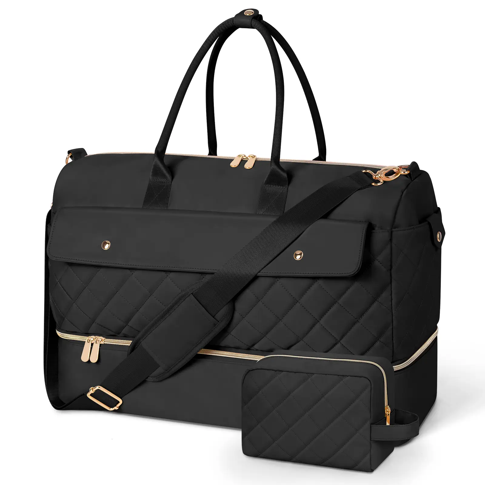 Wedama Weekender Tote Bags for Women Travel Bag with Toiletry Bag High-Capacity Waterproof Shoe Compartment Luggage Gift idea for Gym, Camping