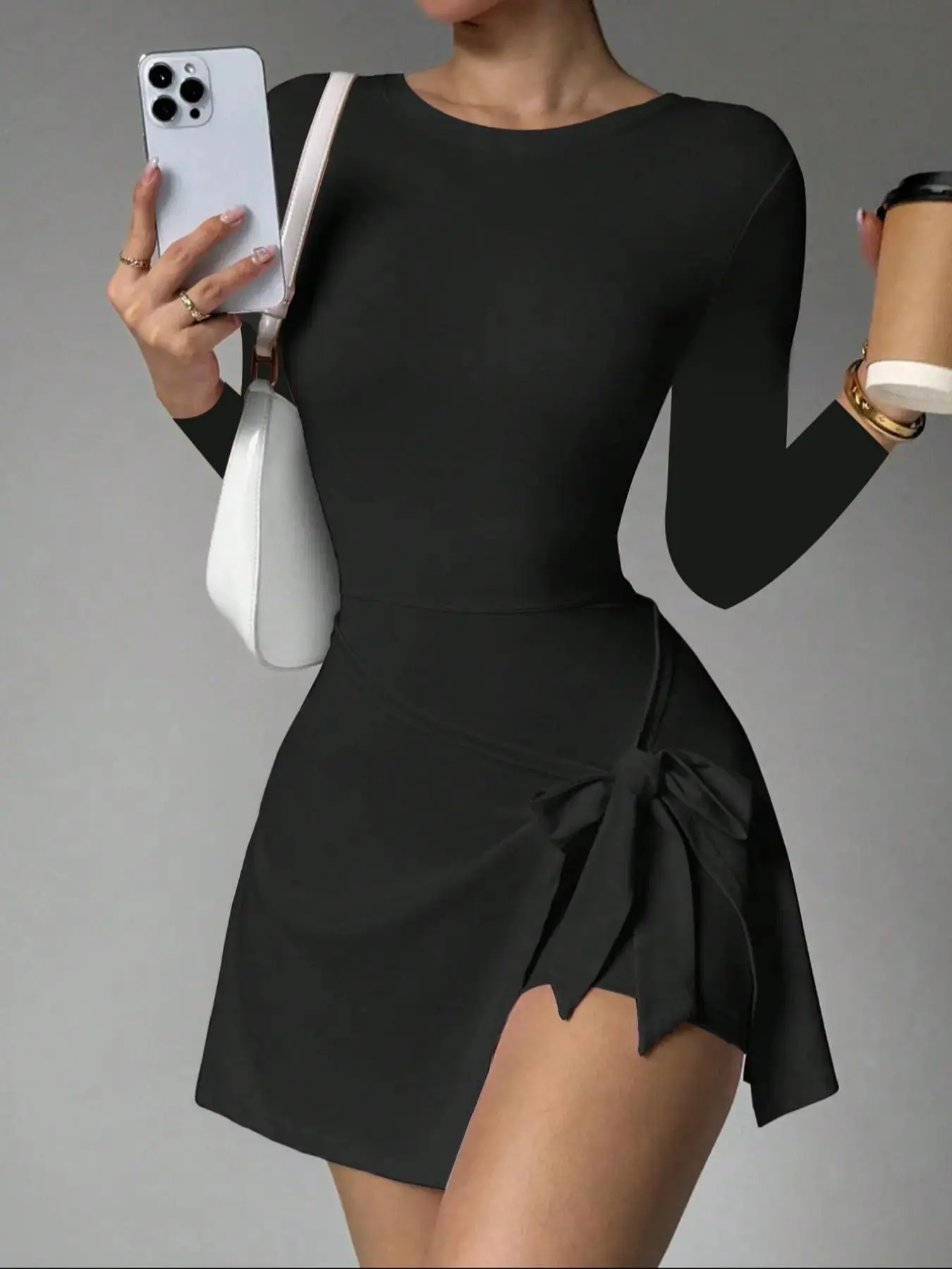 Fashion Multi-Color Sports Dress with Waist Tie, Comfortable Two-Piece Design, Anti-Exposure Yoga Fitness, Women's Activewear Active Dresses Workout Dress