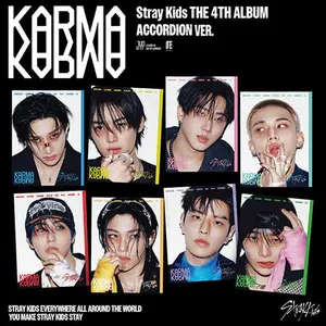 Stray Kids – 4th Album ‘KARMA’ [Accordion Ver] — Member Covers • CD + 14p Photobook + Lyrics Book + Photocard & 2-Cut Photo.