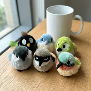 Cute Round Bird Plush Toy, Super Soft Chubby Stuffed Animal, Kawaii Desk Decor, Stress Relief Squeeze Toy, Gift for Kids & Adults