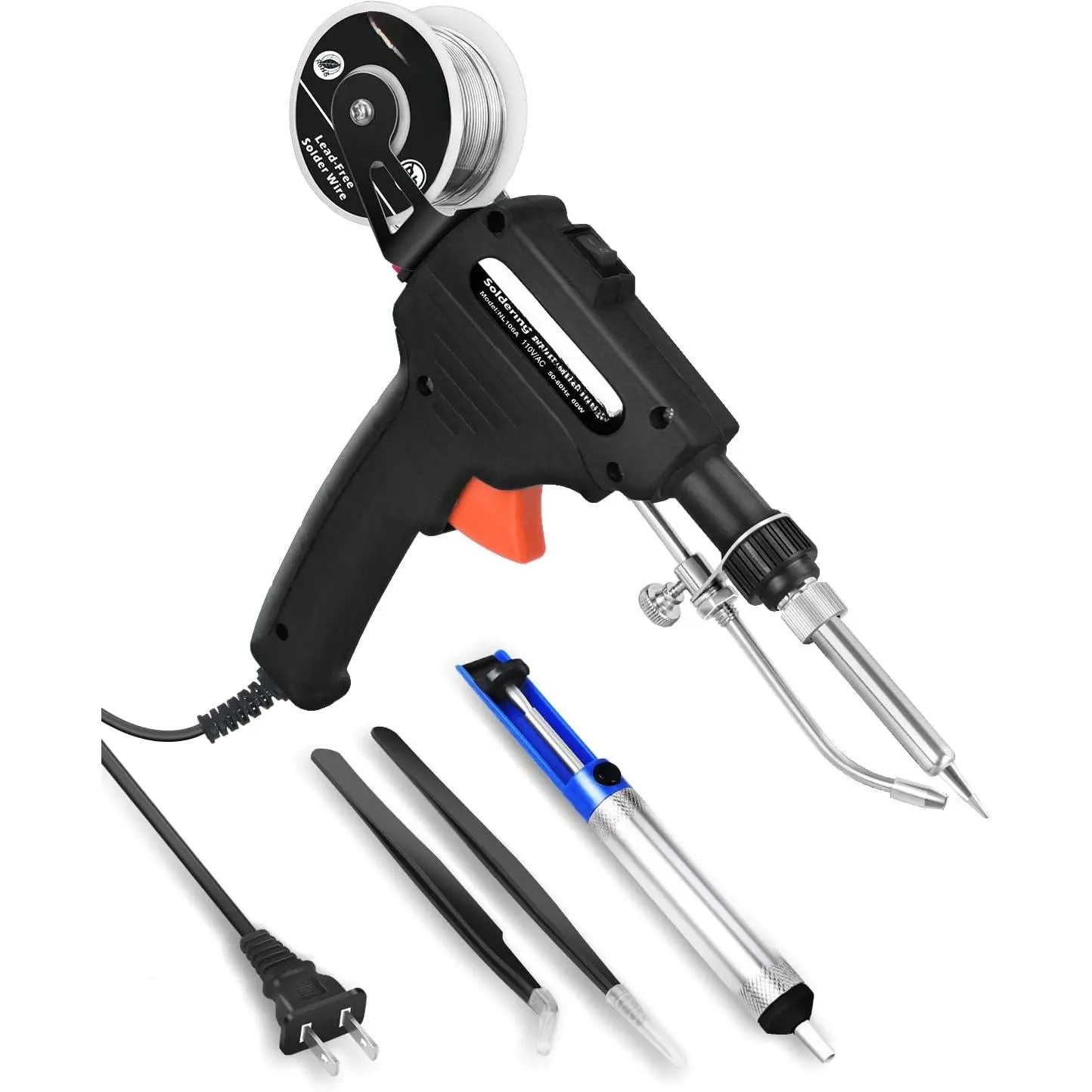 Soldering Iron Kit, Soldering Gun Automatic Hand-held Solder gun Iron Kit Welding Tool, Desoldering Pump, Tweezers for Circuit Board, Home DIY, Electronic Repair