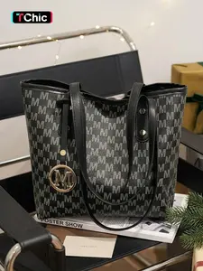 Vintage Style Women's Elegant Crossbody Bag, Floral Letter Print, Large Capacity Multi-Layer Tote, Ideal for Daily Use and Travel