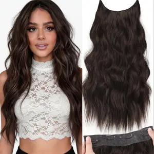 Plodon hair extensions, 16/20/24 inch pieces, 5 clips, heat-resistant, seamless, invisible, hair extension, all-purpose long wavy wig for women.