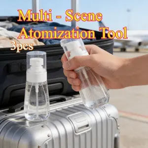 3pcs Portable Transparent Spray Bottle Containers, Travel Leak-Proof Durable, Fine Mist Non-Drip, Multi-Purpose for Water Disinfectant Alcohol