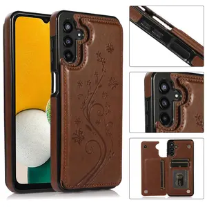 Butterfly & Flower card holder cases: For Samsung A56; A55 dual-button embossed leather cover; A15 card holder with slots; A54 shockproof protective case; A73 Euro-American style business case; A35 women's stand phone case.