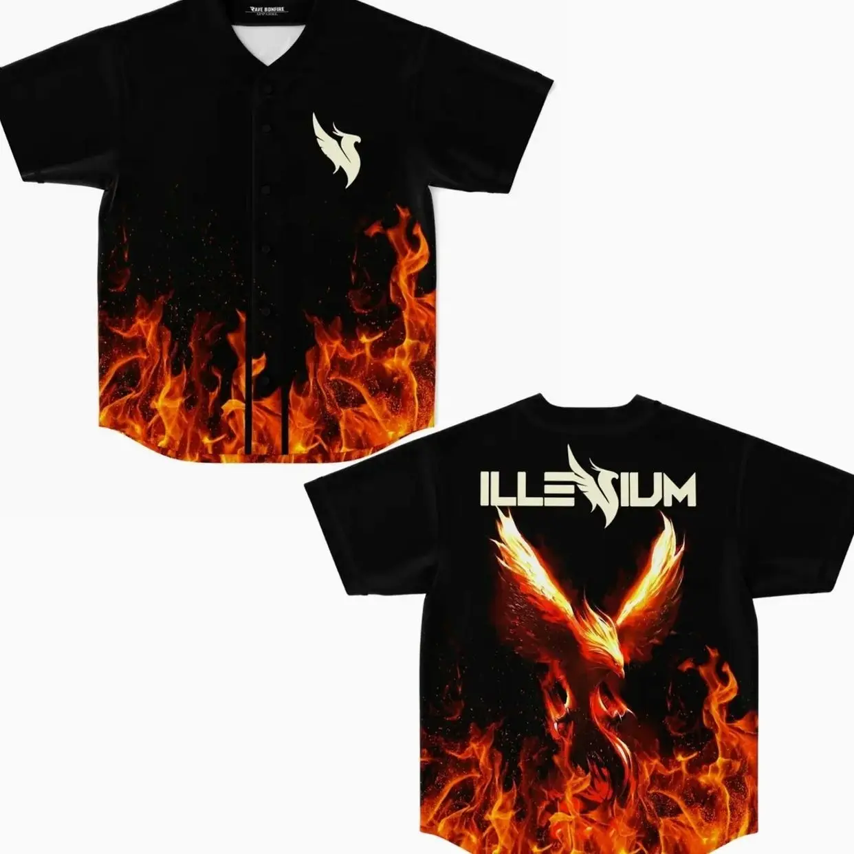 Fire Illenium Baseball Jersey, EDM Festival Jersey Shirt, Rave Music Fan Apparel