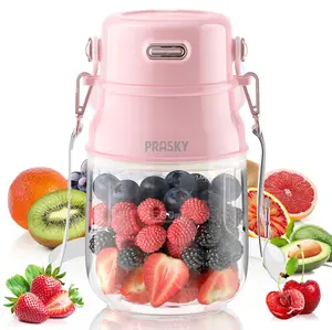 PRASKY Portable Blender 27oz Cup - Type-C Rechargeable, BPA-Free, Includes Lid & Shoulder Strap for Gym, Tavel, Kitchen & Juicer Machine Travel - Mix Powerful Blending
