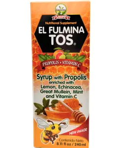 FULMINATOS Lemon Mint Cold Cough Syrup - 8.11oz Liquid, Propolis-Rich, High Vitamin C Dietary Healthcare Supplement, Immune System Support - Kid-Safe for Adults & Children (Food & Beverages, Drinks, Syrups & Concentrates)