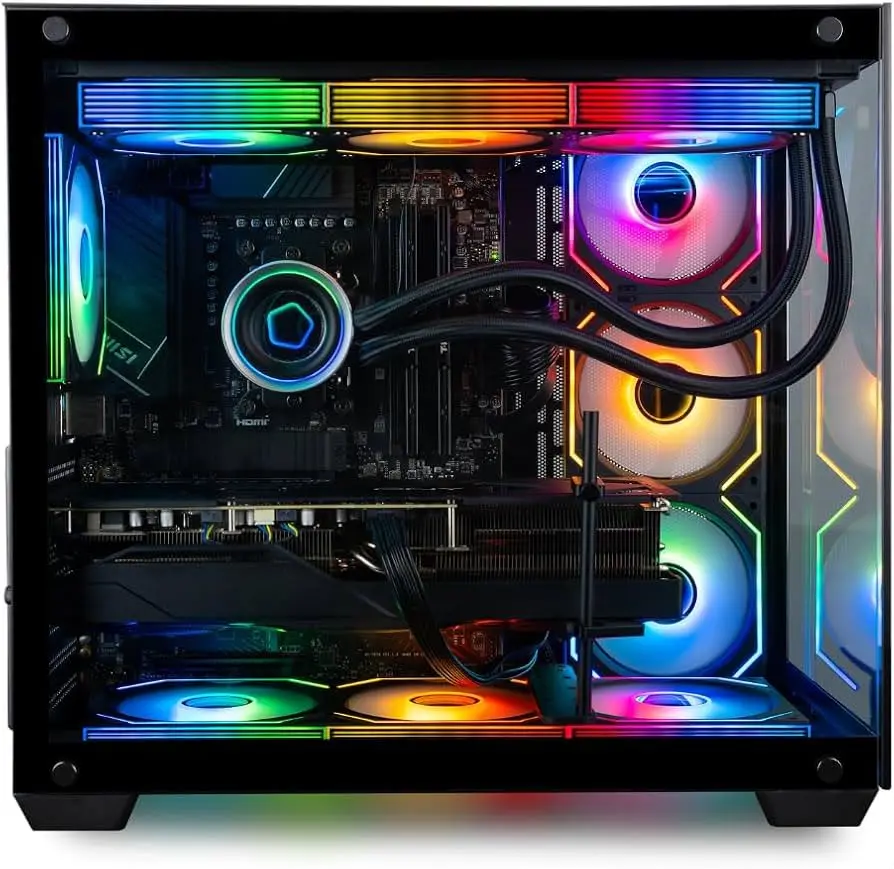 Panorama XL RTX 5080, AMD Ryzen 9 9900X, 32GB DDR5 RAM, 2TB NVMe Gen4 SSD, HDMI, WaterCooled, RJ45, Windows 11 Pro, 3 Year Warranty, RGB Keyboard+Mouse, WiFi 7+BT, HDMI, Prebuilt Gaming Desktop PC
