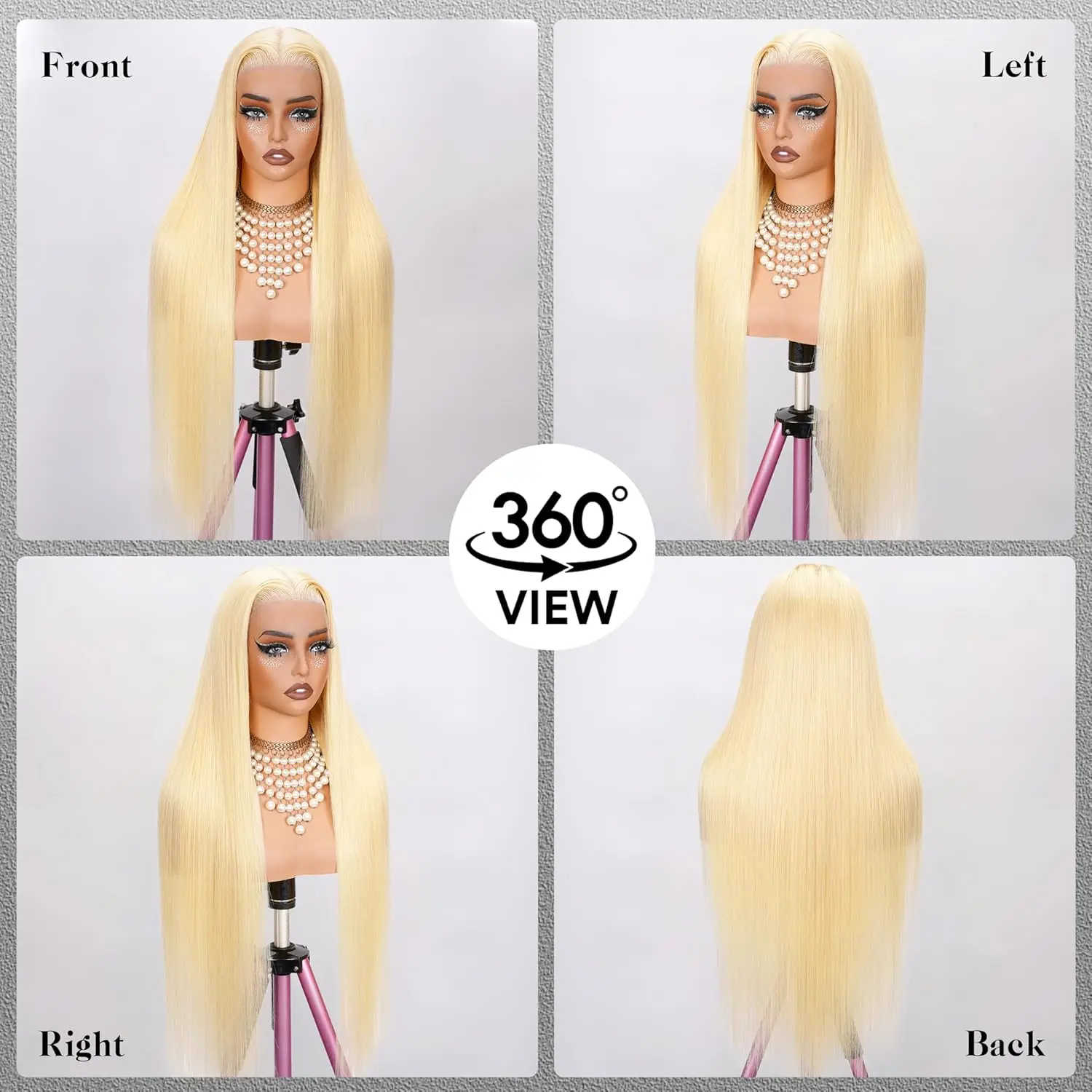 Human Hair Wig 5x5 Closure Straight Lace Front Glueless 26 Inch 180 Density Keswigs 5x5 / 6x6 Glueless wig virgin human hair HD lace  main image 2