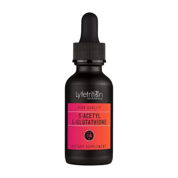 LYFETRITION S-Acetyl L-Glutathione Dietary Supplement, 98mg 4 Oz Liquid, 220 Servings, Made in USA, Quick Absorption, Quality Potent Ingredients, Third Party Tested, Non GMO, GMP Certified, Gluten-Free, Cruelty Free, Healthcare, Fitness, Youth