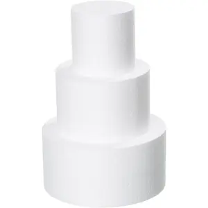 3 Tiers 4" 6" 8" Round Styrofoam Cake Dummies Set 12 Inch Tall White Fake Cake for Wedding Cake Supplies Decorating Birthday Baby Shower Display