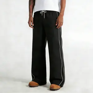 Men’s casual athletic pants, loose straight cut, quick-drying lightweight fabric, summer outdoor jogging pants