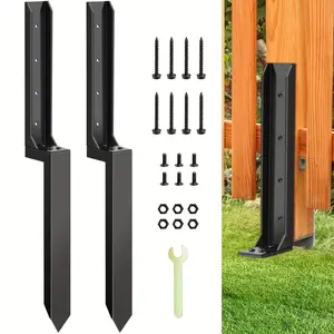 Wooden Fence Post Repair Kit, Thickened Fence Post Restoration Anchor Set, Fix Tilted or Broken Wooden Posts, Essential Garden Tools