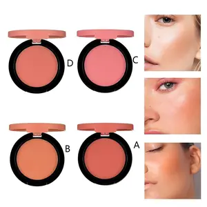 QIUFSSE 4-Color Blush Palette, Highly Pigmented, Long-Lasting & Buildable Matte Finish Face Powder, Natural Glow for All Skin Tones, Multi-Use Cheek & Eye Makeup