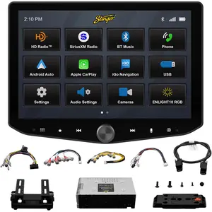 STINGER IX210 Horizon10 10.1 in Floating Automotive Multimedia Infotainment Display System for Car Video Playback