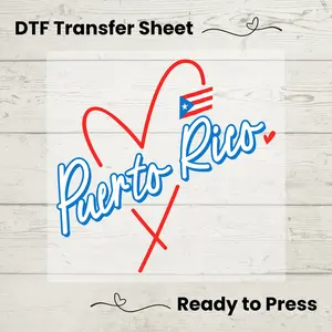 Puerto Rico DTF, DTf Transfer Sheet, Ready to Press, Custom Dtf, DIY Heat Transfer, T-Shirt Transfer, Puerto Rico Flag Shirt