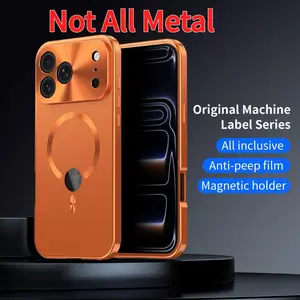 iPhone 17 Pro Max Purple Smartphone Case Bundle with Privacy Screen, Lens Guard, Magnetic TPU Back, Tempered Glass (Installation Included) – Aluminum Frame, PC Back, International Warranty for Cellphone Handheld Devices Accessories summerwins