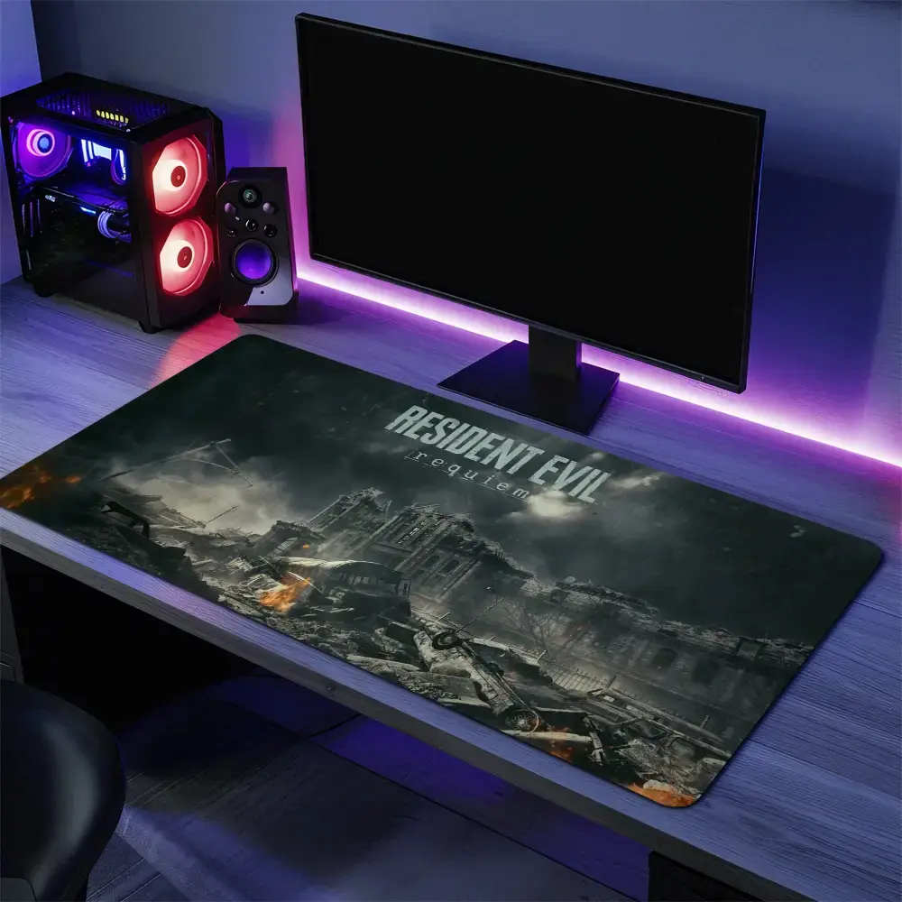 R-Resident Game E-Evil Requiem Mouse Pad, Keyboard Mat, Resident Evil Video Game Desk Mat, Resident Gaming Playmat For Computer Accessories, Gift For Gamers