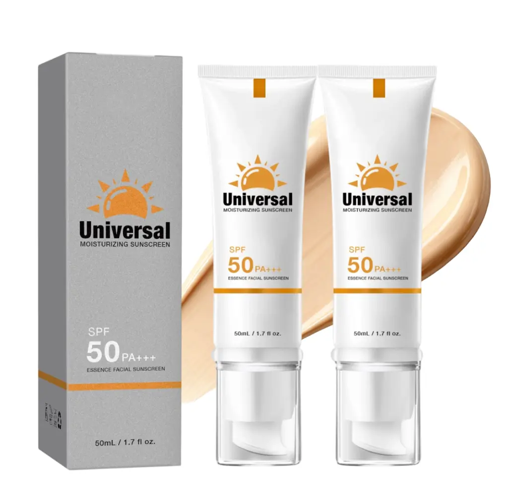 SPF50 Tinted Facial Sunscreen - Radiant, Moisturizing, Non-Greasy Sun Protection Lotion for Universal Skin Types, Sweat-Water Resistant, Ideal for Outdoor Workouts (SPF Makeup Compatible), Adults, 50G, Beach Trips