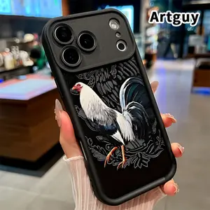 Majestic Rooster Advanced fashion gift Case for iPhone Air 17 16 15 14 Pro Max 16E 13 12 11 XR XS Plus Shockproof Non Slip Military-Grade Protection Silicone Cover