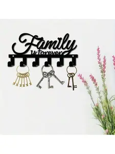 Modern Wall-Mounted Key Holder & Entryway Organizer With Storage Shelf - Sleek Key Hooks Rack, Wall Decor For Hallway, Entryway, Bedroom & Closet | Sturdy Wrought Iron Key Hanger For Home, Apartment, Dorm | Essential Home Organization Supplies & Unique H