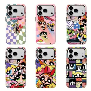 Powerpuff Girls Vibrant Cartoon Tough Smartphone Case, Cellphone Accessory Shell for iPhone 17Air,16Promax,15-11 & Samsung S22-S25, Handheld Device Cover Gift for Teens