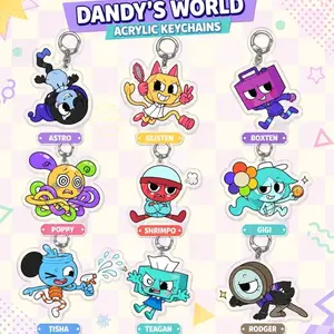 Dandy's World Acrylic Keychain | Roblox Toon Charm | Astro Glisten Boxten Poppy Shrimpo Gigi Tisha Teagan Rodger | Cute Game Backpack Charm