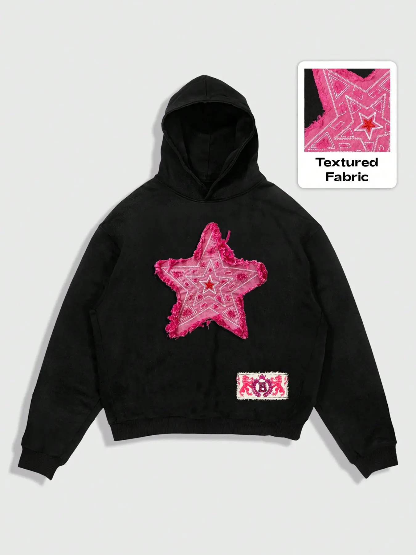 Unisex Hoodie with Pentagram Print, Fashion Streetwear Hip Hop Casual Wear, Fall & Winter Fitted Design