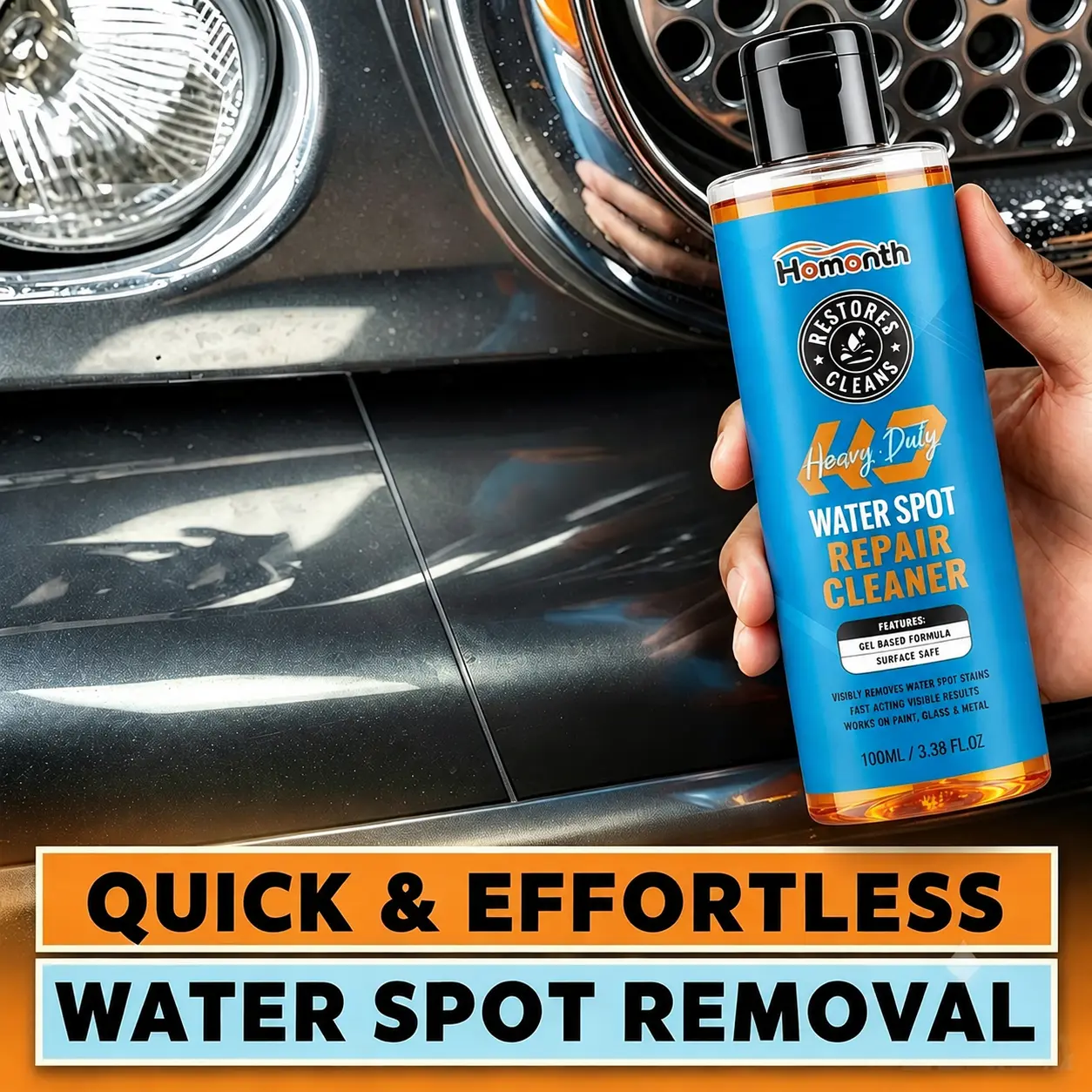 Car Water Spot Remover Spray Paint Surface Cleaner Removes Water Spots Dirt And Grime Deep Cleaning Solution For Car Exterior Auto Detailing Care Easy Spray And Wipe
