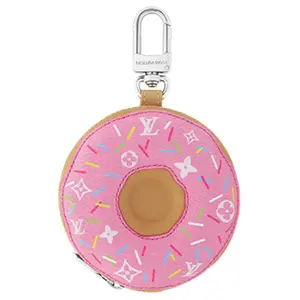 LOUIS VUITTON Donut Bag with Silver Hardware, Leather and Canvas, Pink, Unisex Couple Style