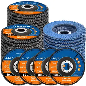 40 Pack Flap Discs 4 1/2 for Angle  Sanding Disc -  40/60/80/120 Grit T29 Flap Disc, 7/8 Inch Zirconia Abrasive Grinding Wheel Disc for Metal, , Stainless Steel Finishing