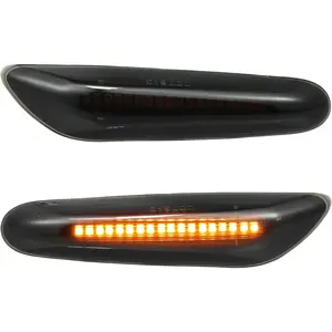 X AUTOHAUX Full LED Side Turn Signal Light for BMW 1 3 5 Series E36 E46 E60 E87 E90 E92 X1 X3 63133418447 63133418448 Mudguard Side Marker Amber Light Set Front Flowing LED Light 2 Pieces
