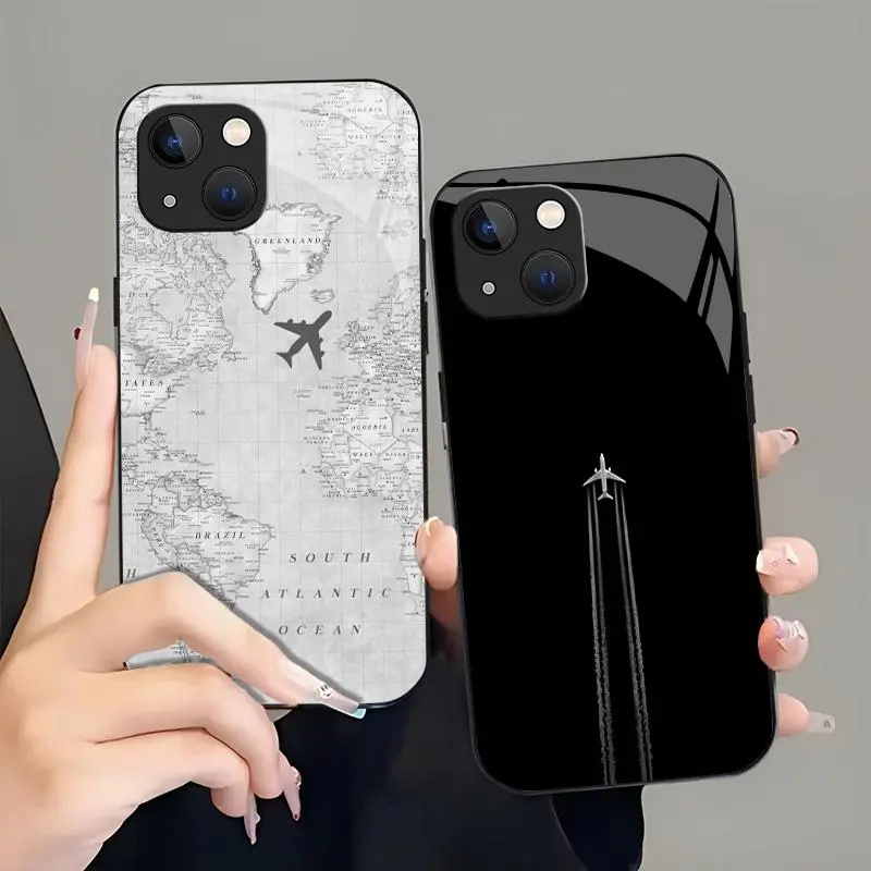 Suitable for [iPhone 13] high-end phone case🤩，a wide variety of airplane designs are available, offering a sophisticated and minimalist aesthetic，drop-resistant and fingerprint-proof YM99