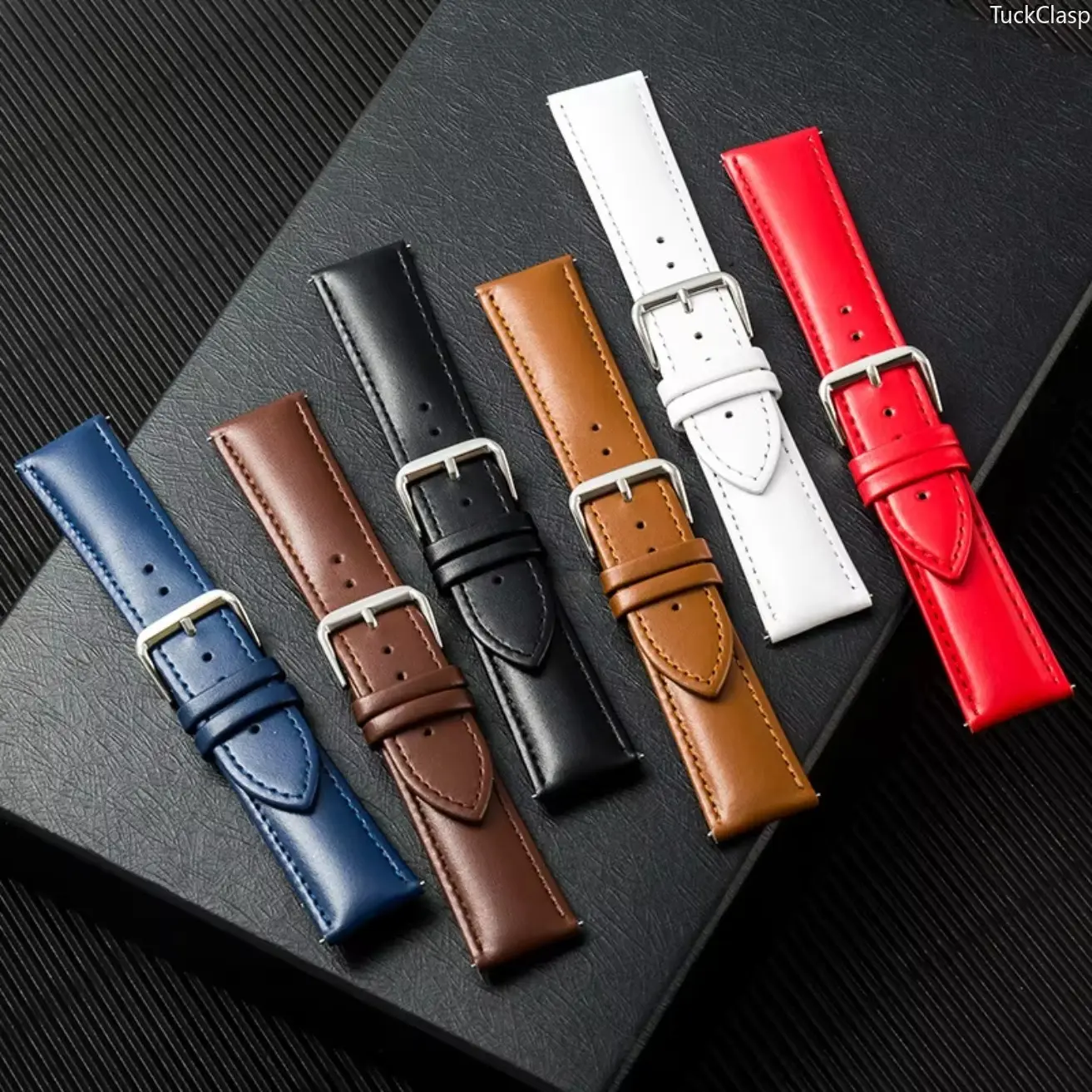 Vintage Cowhide Leather Watch Strap – Plain & Soft, Fits 18/19/20/22mm Lugs, Comfortable for Spring & Summer Everyday Wear