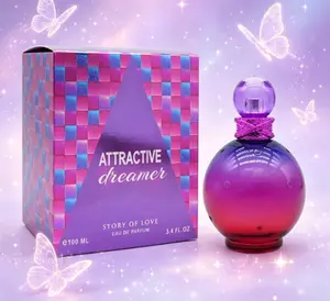 Purple Red Attractive Dreamer Eau de Parfum for Women, 100ml/3.4fl oz Story of Love Perfume Bottle, Fruity Floral Long Lasting Fragrance for Daily Wear, Vanity, Closet