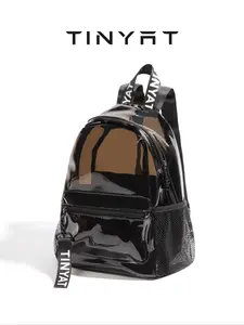 Fashionable Transparent PVC Backpack, Large Capacity Clear Bag for School Sports Travel Concerts, Casual Trendy Versatile High-quality Daily Commuting Bag