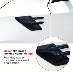 2 Piece Shark Fin Vent Sticker Set, Realistic 3D Air Intake Design for Car Exterior, Front Spoiler and Side Trim, Abs Material, Decorative Fashion Accessory, Waterproof Decals, Car Decorations