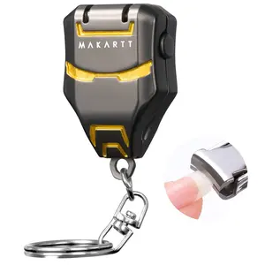 Makartt Nail Clipper Foldable Nail Cutter, Pink Gold Nail Trimmer, Mini Fingernail Clipper with Keyring Stainless Steel Portable Manicure tools for Salon Home Travel Nail kit Nail Care Aesthetic