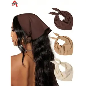 ApexSportGear 1pc Bohemian Solid Color Triangular Headband, Boho Style Scarf Headband, Sun Protection Bandana Hair Scarf for Women, Fashion Photo Prop & Daily Hair Accessory